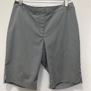 Chico’s Black and White Checkered Gingham Shorts Sz 10P